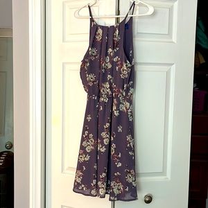 Francesca's Mini Dress floral purple summer dress NWOT